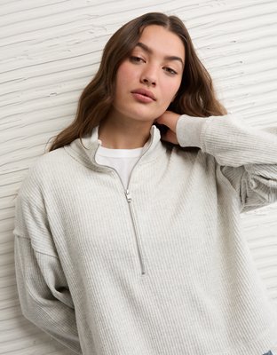 AE Big Hug Quarter-Zip Sweatshirt | American Eagle