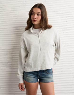 AE Big Hug Quarter-Zip Sweatshirt | American Eagle