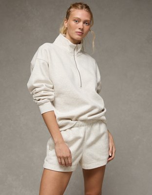 トップス L'Appartement Americana 3/4Sleeve Sweat AE Everyday Luxe Quarter Zip Sweatshirt | American Eagle