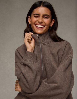 AE Everyday Luxe Quarter Zip Sweatshirt | American Eagle