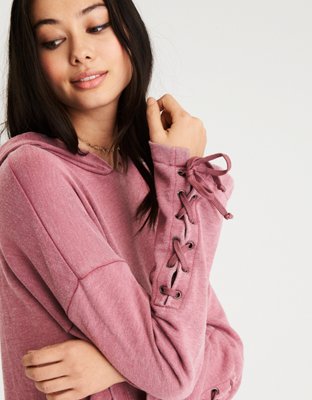 Женские худи American Eagle AE AEO LACE UP COLUMN SLEEVE — фото 5