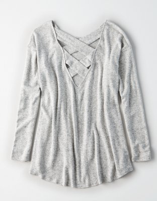 Женские свитеры American Eagle AE Soft & Sexy Cross Back Pullover — фото 4