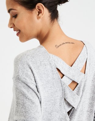 Женские свитеры American Eagle AE Soft & Sexy Cross Back Pullover — фото 5