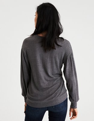 Женские худи American Eagle AE SOFT & SEXY PLUSH BALLOON SLEEVE SWEATSHIRT — фото 2