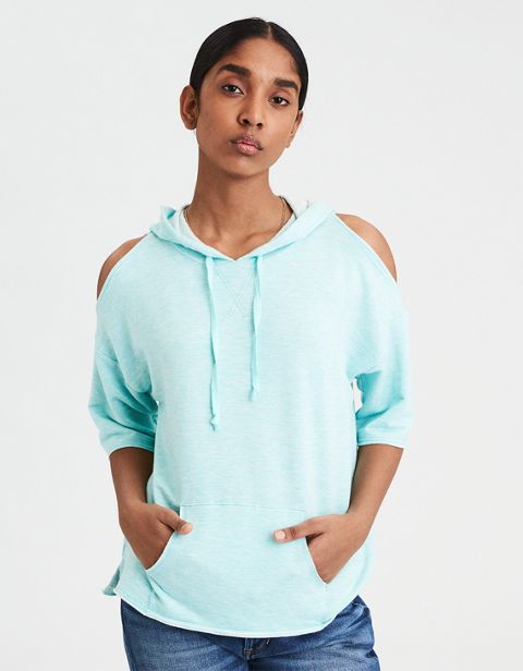 Женские худи American Eagle AE Short Sleeve Cold Shoulder