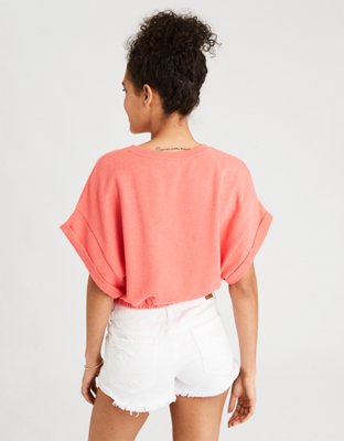 American Eagle AE Boxy Roll Sleeve Crew — фото 2