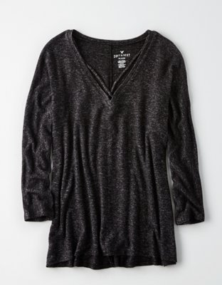 Женские худи American Eagle AE Soft & Sexy Plush Cross Front V-Neck Fleece Sweatshirt — фото 3