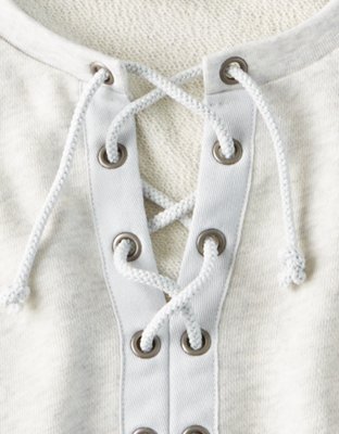 Женские худи American Eagle AE Lace Up Front Crewneck Sweatshirt — фото 5