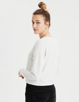 Женские худи American Eagle AE Lace Up Front Crewneck Sweatshirt — фото 2