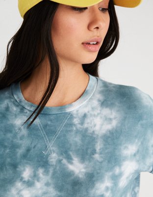 Женские худи American Eagle AE Tie Dye Long Sleeve Crew Neck Sweatshirt — фото 6