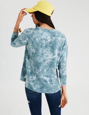 Женские худи American Eagle AE Tie Dye Long Sleeve Crew Neck Sweatshirt — фото 2