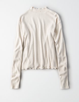 Женские мягкие игрушки American Eagle AE Soft & Sexy Plush Long Sleeve Mock Neck Top — фото 4