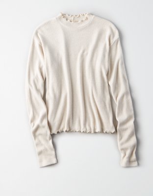 Женские мягкие игрушки American Eagle AE Soft & Sexy Plush Long Sleeve Mock Neck Top — фото 3