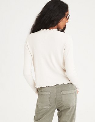 Женские мягкие игрушки American Eagle AE Soft & Sexy Plush Long Sleeve Mock Neck Top — фото 2