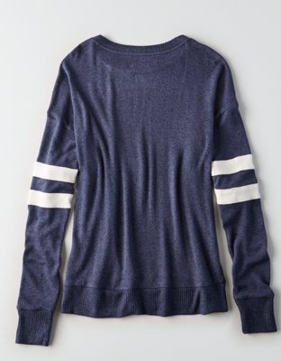 Женские худи American Eagle AE Plush Arm Stripe Crew Neck Sweatshirt — фото 4