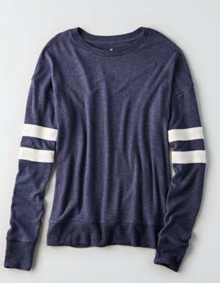 Женские худи American Eagle AE Plush Arm Stripe Crew Neck Sweatshirt — фото 3