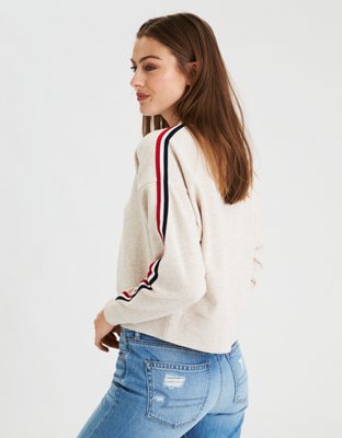 Женские худи American Eagle AE Arm Stripe Crew Neck Sweatshirt — фото 2
