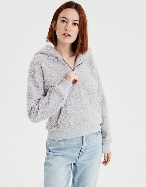 Женские худи American Eagle AE Fuzzy Teddy 1/4 Zip