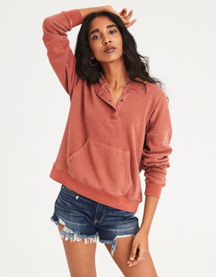 american eagle henley sweatshirt