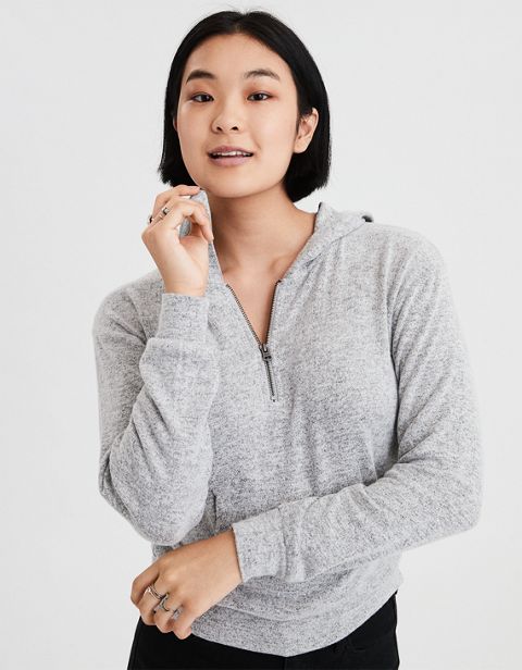 Женские худи American Eagle AE Soft & Sexy Plush Quarter Zip