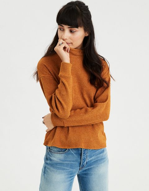 Женские свитеры American Eagle AE Plush Mock Neck Sweater