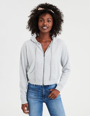 AE Cropped Zip-Up Hoodie