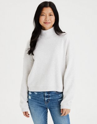Download AE Fleece Cropped Mock Neck Sweatshirt