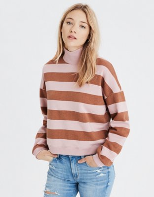 Download AE Fleece Cropped Mock Neck Sweatshirt