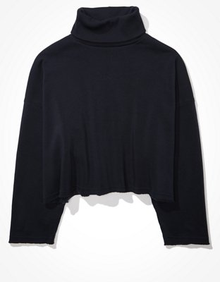 cropped black crew neck