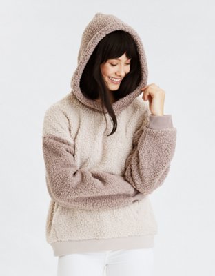 mens oversized sherpa hoodie
