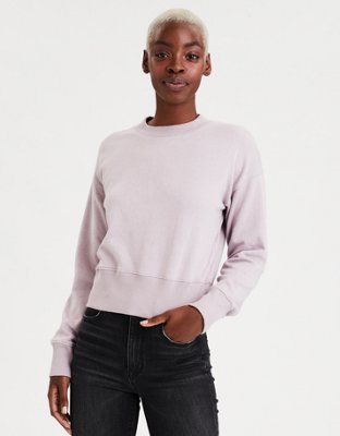 ae fleece cropped crew neck sweatshirt