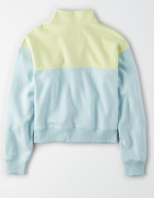 Женские худи American Eagle AE Fleece Color Block Half Zip Sweatshirt — фото 3