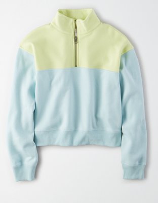 ae colorblock half zip sweatshirt