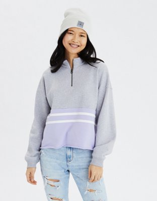 AE Fleece Quarter Zip Cropped Sweatshirt