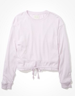 ae fleece cropped crew neck sweatshirt