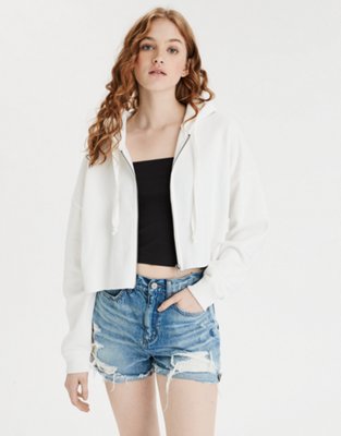 AE Fleece Cropped Zip Up Sweatshirt