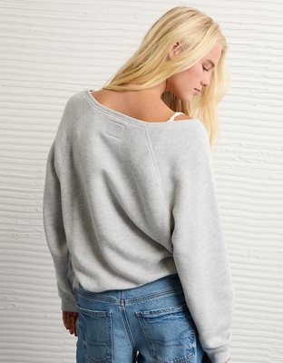 AE Notre Dame College Graphic Off The Shoulder Sweatshirt
