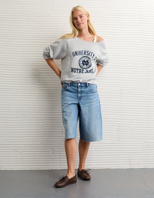 AE Notre Dame Fighting Irish Graphic Off The Shoulder Sweatshirt