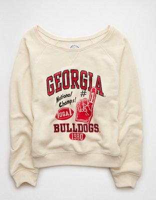 AE Georgia Bulldogs Graphic Off The Shoulder Sweatshirt