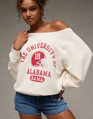 AE Alabama Sooners Graphic Off The Shoulder Sweatshirt