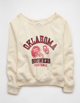 AE Oklahoma Sooners Graphic Off The Shoulder Sweatshirt