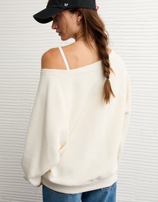 AE Oklahoma Sooners Graphic Off The Shoulder Sweatshirt