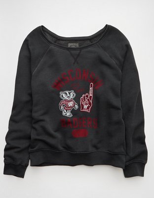 AE Wisconsin Badgers Graphic Off The Shoulder Sweatshirt