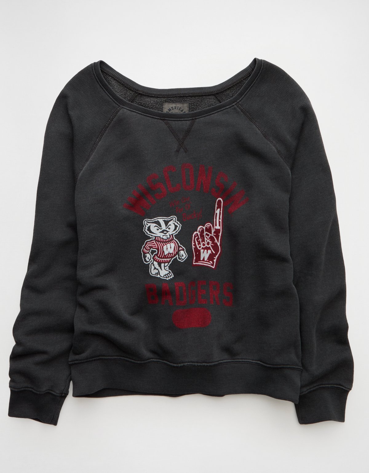 AE Wisconsin Badgers Graphic Off The Shoulder Sweatshirt - image 3