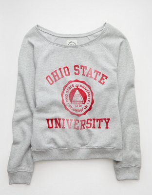 AE Ohio State Buckeyes Graphic Off The Shoulder Sweatshirt