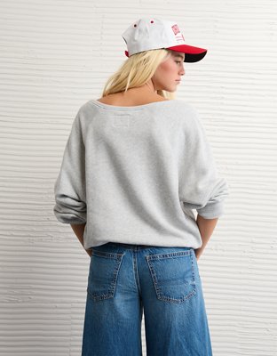 AE Ohio State Buckeyes Graphic Off The Shoulder Sweatshirt
