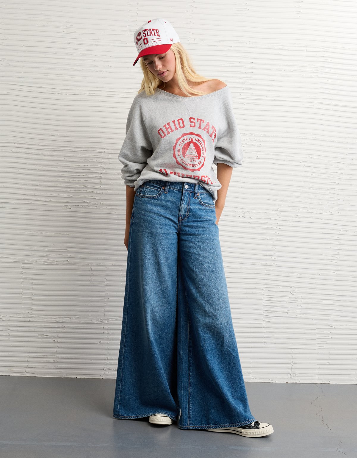 AE Ohio State Buckeyes Graphic Off The Shoulder Sweatshirt - image 5