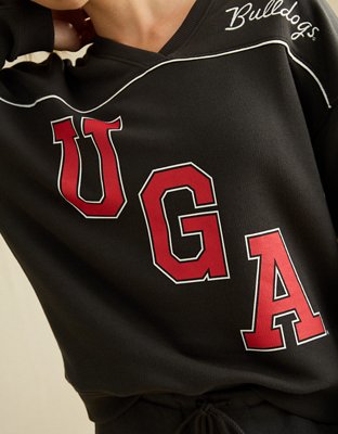 AE Georgia Bulldogs V-Neck Graphic Sweatshirt