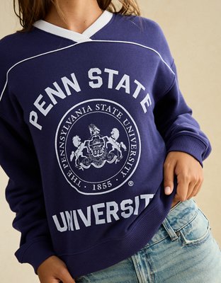 Женская толстовка American Eagle AE Penn State V-Neck Graphic, цвет: Тёмно-синий — фото 7