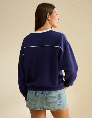 Женская толстовка American Eagle AE Penn State V-Neck Graphic, цвет: Тёмно-синий — фото 2